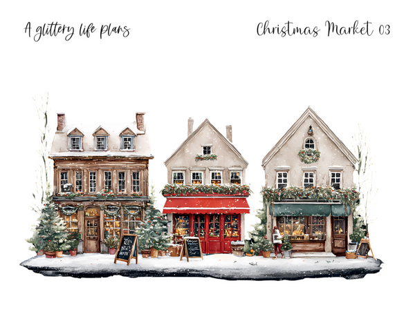 Christmas Market XL Decorative Stickers for Planners and Journals