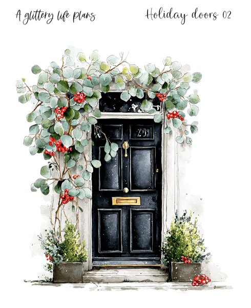 Holiday Doors XL Large Deco Stickers for Planners and Journals