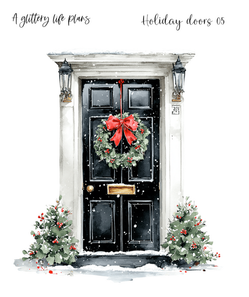 Holiday Doors XL Large Deco Stickers for Planners and Journals