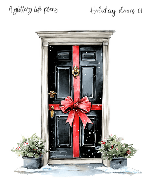 Holiday Doors XL Large Deco Stickers for Planners and Journals