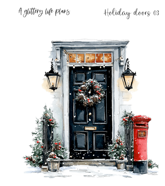 Holiday Doors XL Large Deco Stickers for Planners and Journals