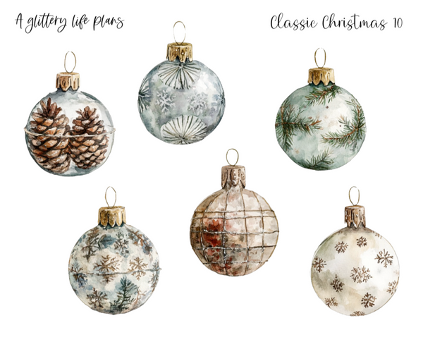 Classic Christmas XL Decorative Stickers for Planners and Journals