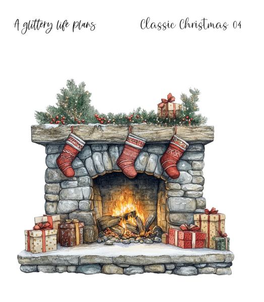 Classic Christmas XL Decorative Stickers for Planners and Journals
