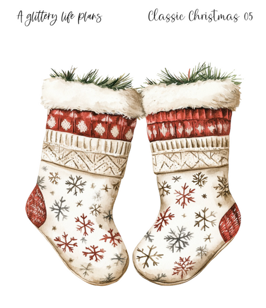 Classic Christmas XL Decorative Stickers for Planners and Journals
