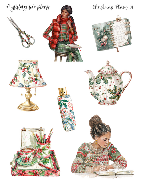 Christmas Plans Decorative Stickers for Planners and Journals