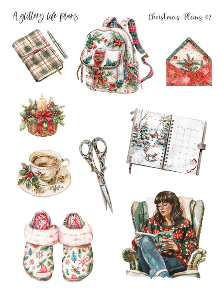Christmas Plans Decorative Stickers for Planners and Journals