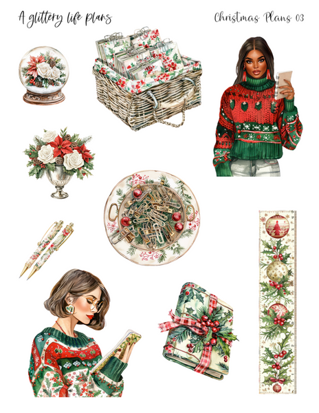 Christmas Plans Decorative Stickers for Planners and Journals