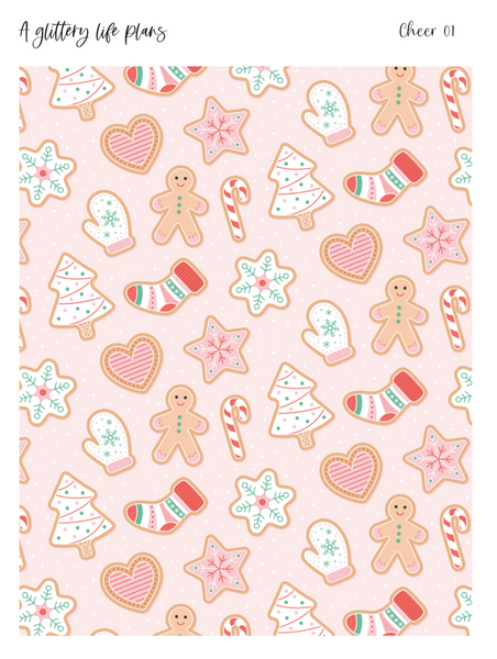 Cheer Holiday Washi Tear Sticker Sheets for Planners and Journals