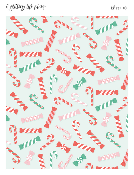Cheer Holiday Washi Tear Sticker Sheets for Planners and Journals