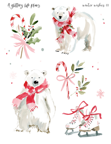 Sweet Winter Wishes Decorative Stickers for Planners and Journals