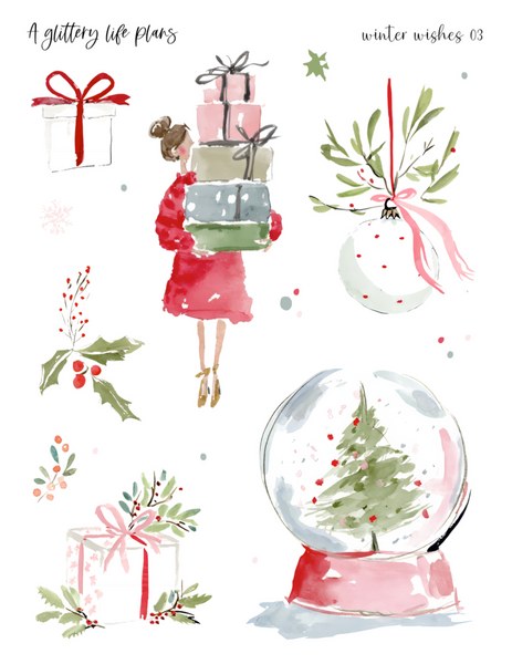 Sweet Winter Wishes Decorative Stickers for Planners and Journals