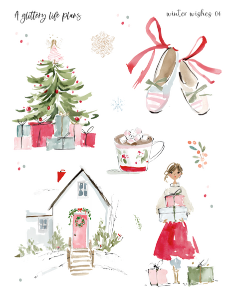 Sweet Winter Wishes Decorative Stickers for Planners and Journals