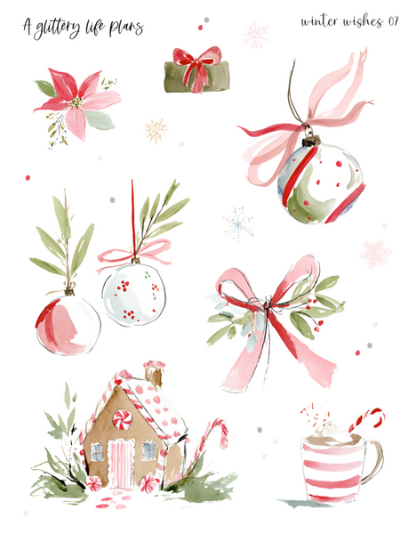 Sweet Winter Wishes Decorative Stickers for Planners and Journals