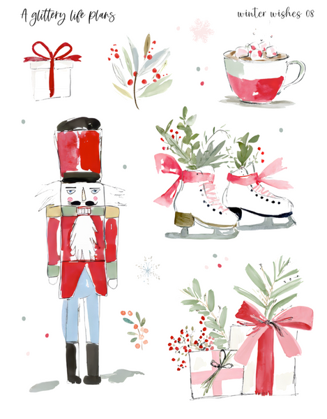 Sweet Winter Wishes Decorative Stickers for Planners and Journals