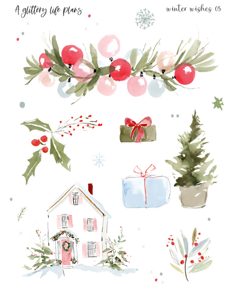 Sweet Winter Wishes Decorative Stickers for Planners and Journals