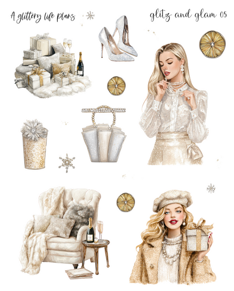 Glitz and Glam Decorative Stickers for Planners and Journals