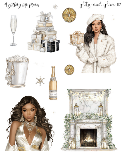Glitz and Glam Decorative Stickers for Planners and Journals