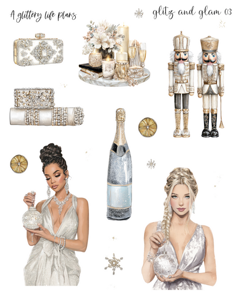 Glitz and Glam Decorative Stickers for Planners and Journals