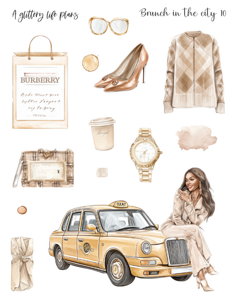 Brunch in the City Decorative Stickers for Planners and Journals