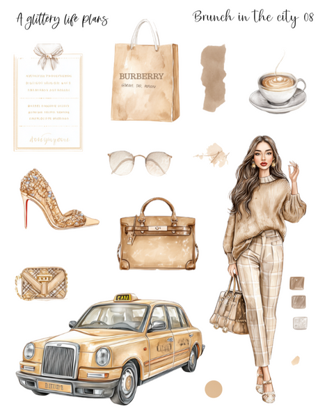 Brunch in the City Decorative Stickers for Planners and Journals