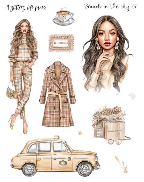 Brunch in the City Decorative Stickers for Planners and Journals