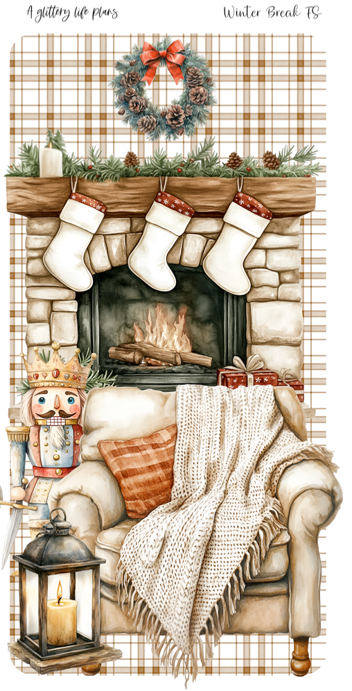 Winter Break Full Sheet deco Sticker Sheet for Planners and Journals