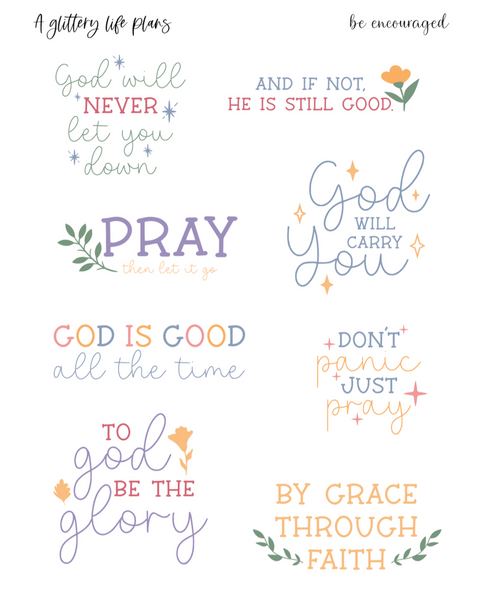 Be Encouraged deco sticker sheets