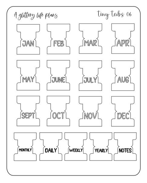 Tiny Tabs Planner and Journal Sticker Sheets