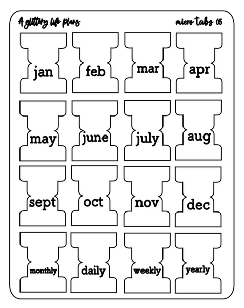 Washi Matte Micro Tabs Planner and Journal Sticker Sheets