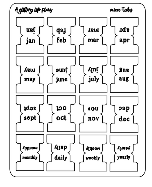 Premium Matte Micro Tabs Planner and Journal Sticker Sheets