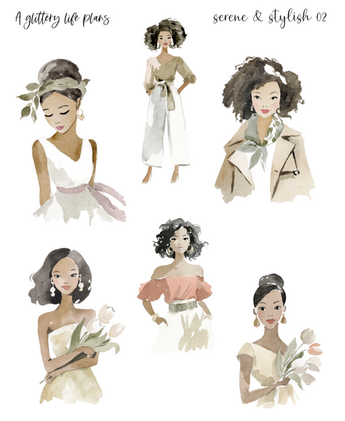 Serene & Stylish deco Sticker Sheets for Planners and Journals
