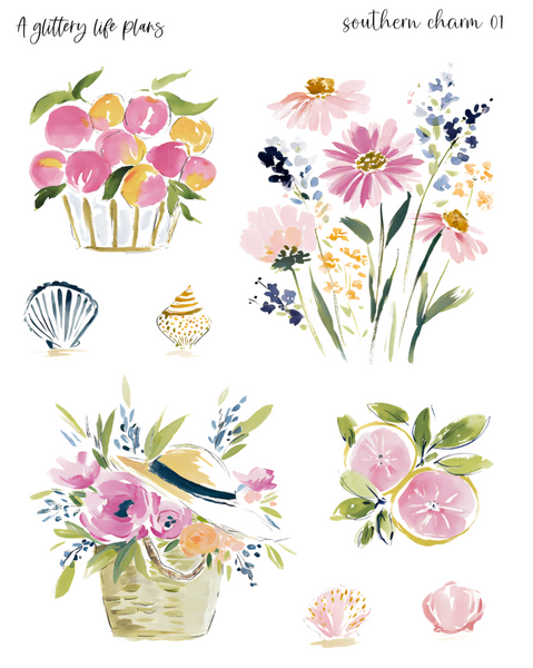 Southern Charm Deco Stickers for Planners and Journals