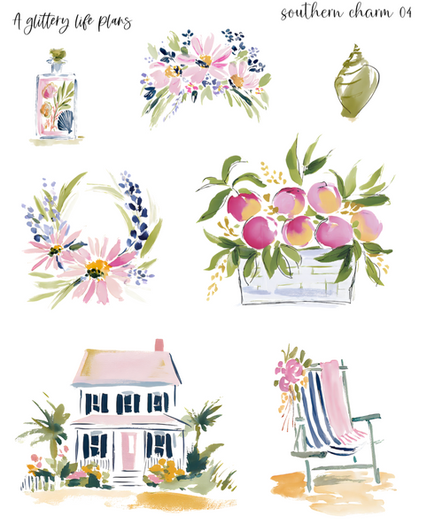 Southern Charm Deco Stickers for Planners and Journals