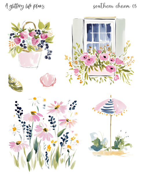 Southern Charm Deco Stickers for Planners and Journals