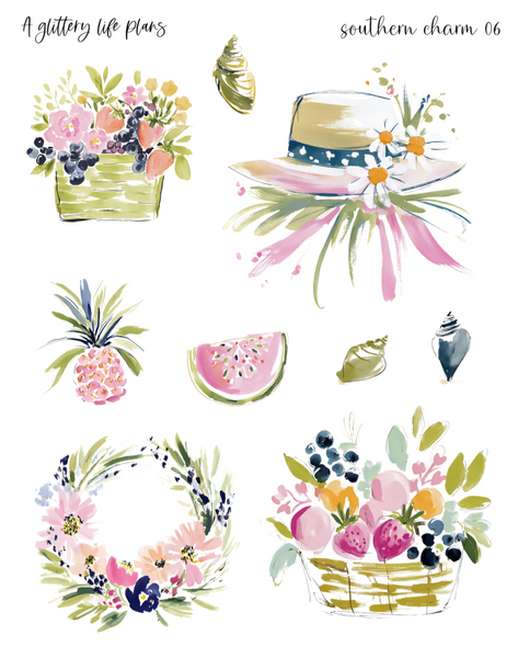 Southern Charm Deco Stickers for Planners and Journals