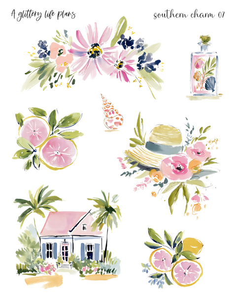 Southern Charm Deco Stickers for Planners and Journals