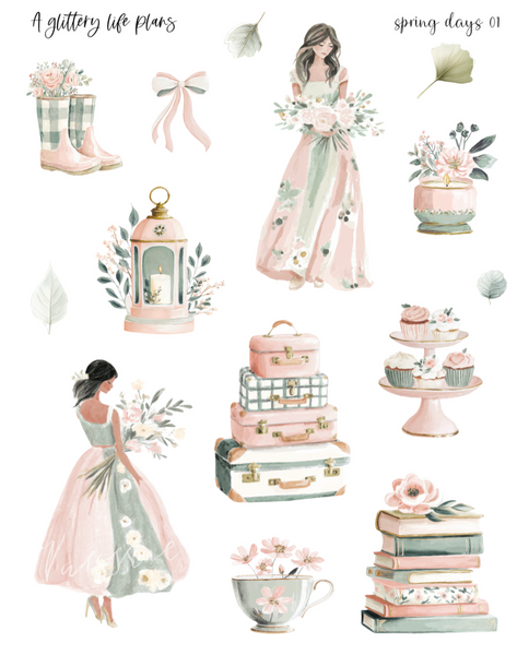 Spring Days Deco Stickers for Planners and Journals