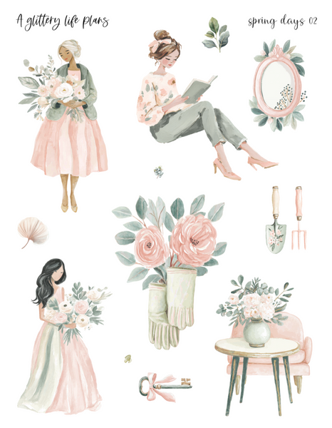 Spring Days Deco Stickers for Planners and Journals