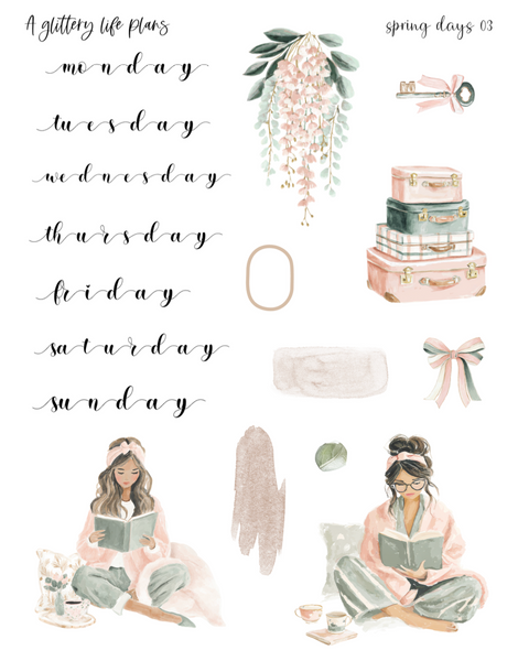 Spring Days Deco Stickers for Planners and Journals