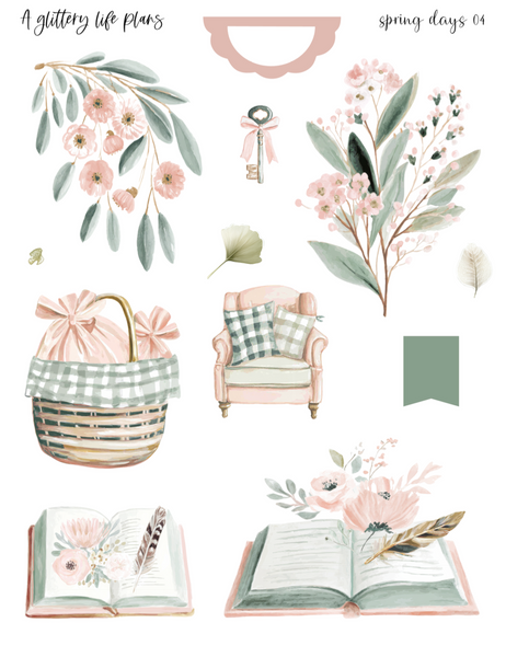 Spring Days Deco Stickers for Planners and Journals