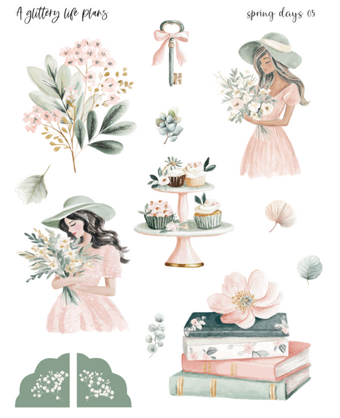 Spring Days Deco Stickers for Planners and Journals