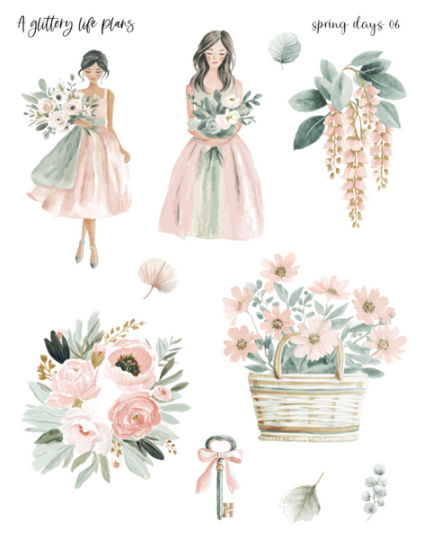 Spring Days Deco Stickers for Planners and Journals