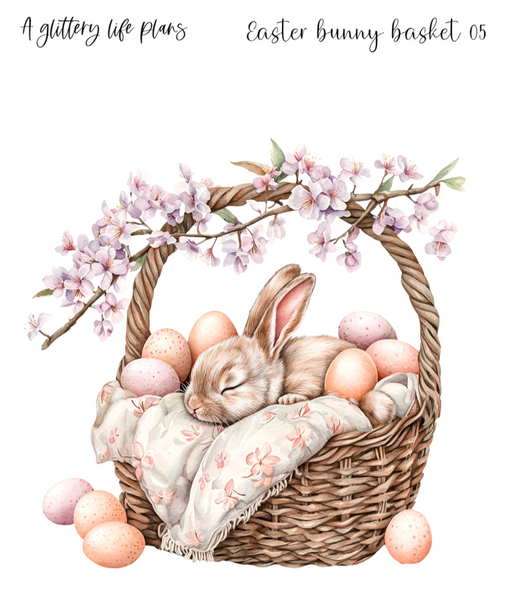 Easter bunny basket XL Large Deco Stickers for Planners and Journals