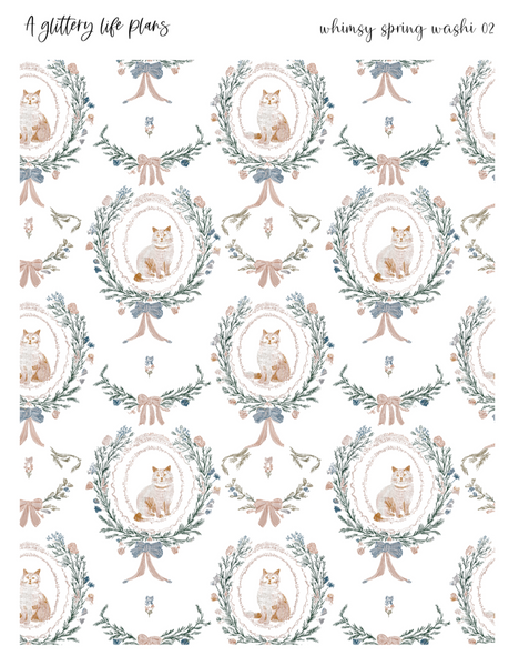 Whimsy Spring Washi Tear Sticker Sheets for Planners and Journals