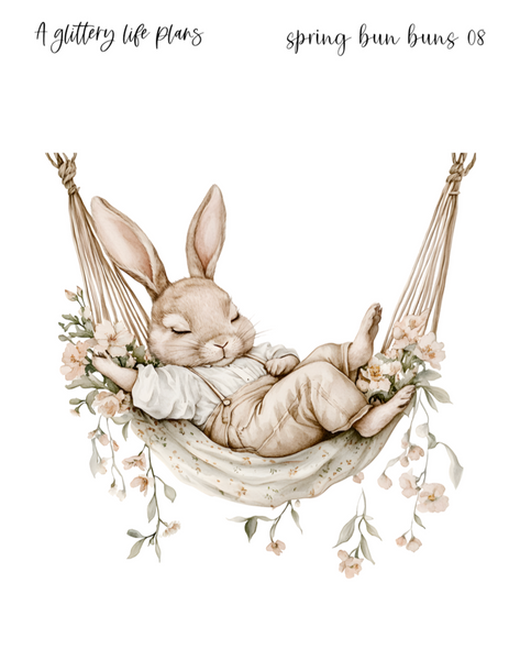 Spring Bun Buns XL Decorative Stickers for Planners and Journals