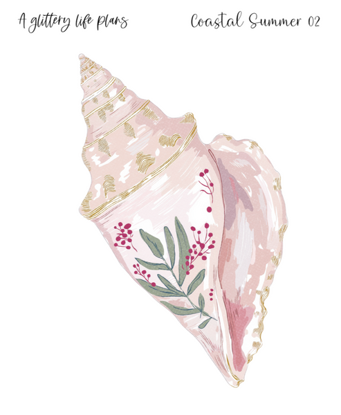 Coastal Summer XL Decorative Stickers for Planners and Journals