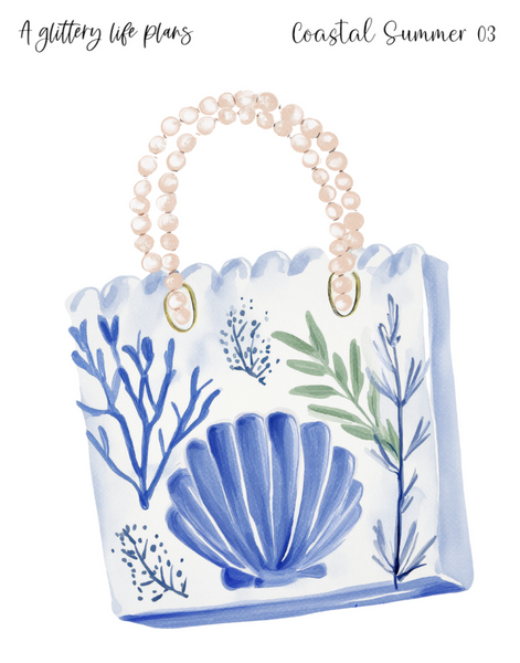 Coastal Summer XL Decorative Stickers for Planners and Journals