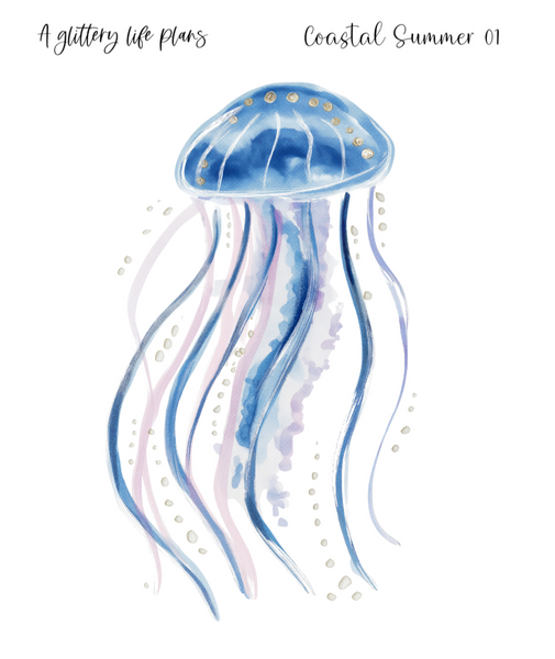 Coastal Summer XL Decorative Stickers for Planners and Journals