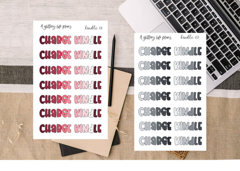 Charge Kindle Planner and Journal Sticker Sheets