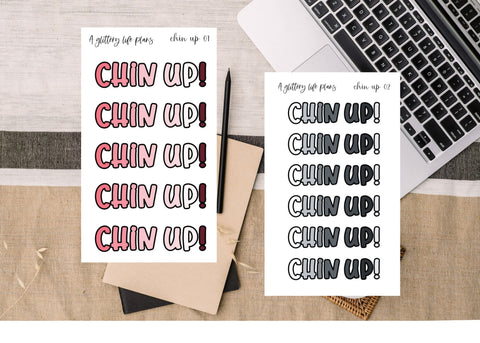 Chin Up Kindle Planner and Journal Sticker Sheets